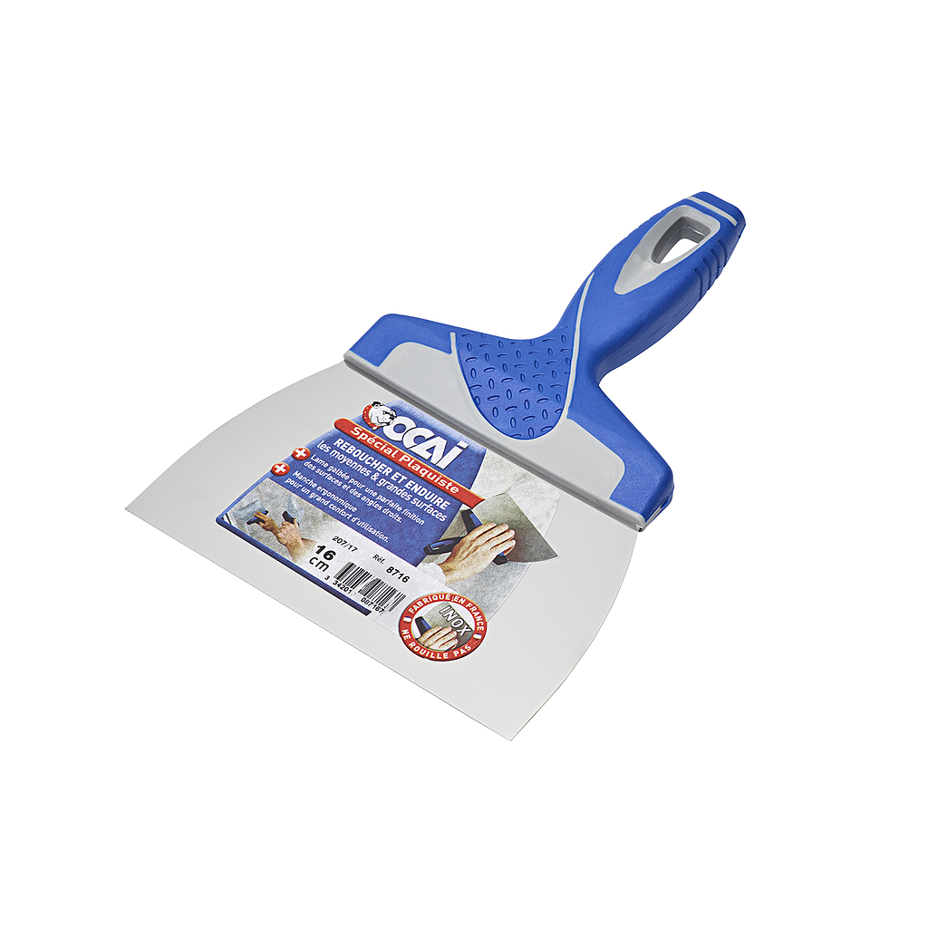 Couteau plaquiste INOX lame galbée